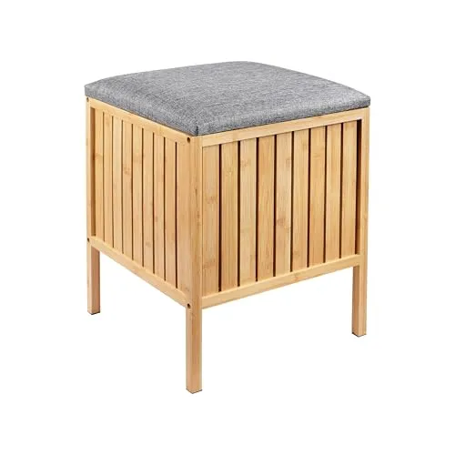 Wäschekorb zum Sitzen aus Bambus – Wäschesammler & Hocker