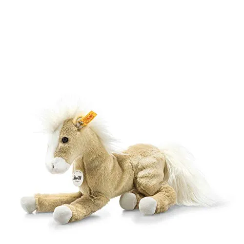 Steiff Kuscheltier Dusty Schlenker-Pony, Süßes Stofftier mit Kunststoffaugen, Kinder, Jungen & Mädchen, Plüschtier 26 cm, Beige, 122149