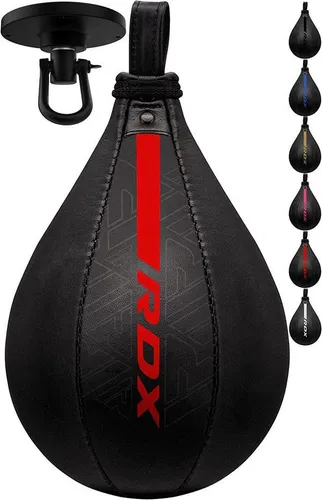 RDX Boxbirne Maya Hide Leder Set - Speedball für effektives Boxtraining - Punchingbälle mit ultra-robuster Maya-Hide-Lederkonstruktion, ideal für intensives Training und zur Verbesserung von Reflexen und Ausdauer.
