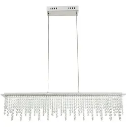 LED Hänge Leuchte Kristall Pendel mit Fernbedienung - Moderne Pendelleuchte aus Chrom mit dimmbaren LED-Leuchten, höhenverstellbar und ideal für Wohn-, Ess- oder Büroräume. Genießen Sie die flexible Lichtfarbe zwischen 3000-6000 Kelvin.