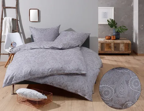 BETTWAESCHE-MIT-STIL Bettwäsche Mako-Satin Damast Paisley Bettwäsche 