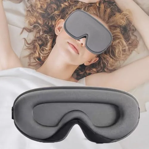 liuchanghe 3D Schlafmaske für Seitenschläfer, Augenmaske für Frauen & Herren, 100% Lichtblockierend & Atmungsaktiv, geeignet für Reise-Yoga (Graue)