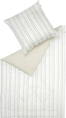 SCHÖNER WOHNEN-Kollektion Bettwäsche Happy, 2-teilig - Bettwäsche-Set aus hochwertigem Satin mit Better Cotton Initiative-Zertifikat für umweltbewussten Komfort. Elegante, mehrfarbige Längsstreifen und praktische Reißverschlüsse für einfaches Wechseln.