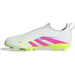Adidas PREDATOR LEAGUE LL FG/MG Kinder - weiß - Fußballschuhe für Kinder mit schnürsenkellosem Design und optimaler Ballkontrolle dank Hybridfeel Obermaterial und Strikescale Gummilamellen. Hergestellt aus mindestens 20% recycelten Materialien.