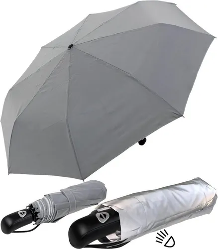 iX-brella first class Edition – edler Taschenschirm mit Auf-Zu-Automatik - Taschenschirm mit voll-reflektierendem Schirmdach und hohem UV-Schutz. Stabil und sturmfest, ideal für Damen und Herren. Perfekt für die dunkle Jahreszeit!