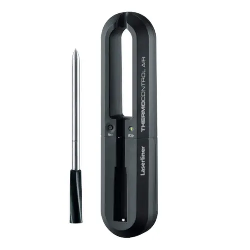 Laserliner Grillthermometer ThermoControl Air - Bratenthermometer mit Bluetooth-Funktion für kabellose Temperaturkontrolle. Perfekt für Fleisch und Gemüse, einfach auf dem Handy ablesbar.