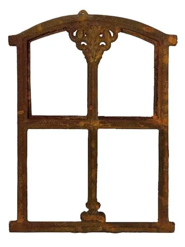 zeitzone Stallfenster zum Öffnen Gusseisen Rostig klappbar Nostalgie Antik-Stil 46x30cm
