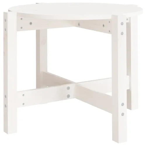 vidaXL Couchtisch Weiß Ø 62,5 cm aus massivem Kiefernholz