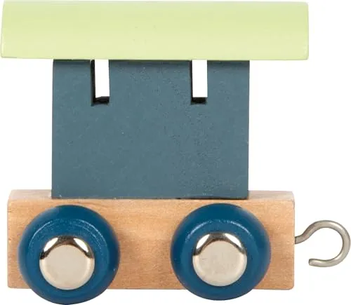 small foot Buchstabenzug Polar Waggon aus Holz, Holzzug individuell kombinierbar, zum Dekorieren und Verschenken, blau, 12565