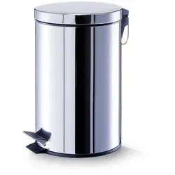 Zeller Mülleimer 12,0 l Edelstahl - standfester Vielschlucker mit Tretmechanismus, ideal für Küche und gewerbliche Nutzung
