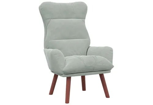 vidaXL Entspannungsstuhl Hellgrau aus Samt von vidaXL