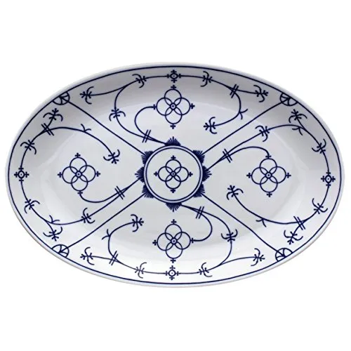 Winterling® Porzellan Servierplatte Indischblau 32cm - Servierplatte oval aus hochwertigem Porzellan, spülmaschinenfest und mikrowellengeeignet. Zeitlose Eleganz mit traditionellem Indischblau-Dekor für stilvolle Tischpräsentationen.