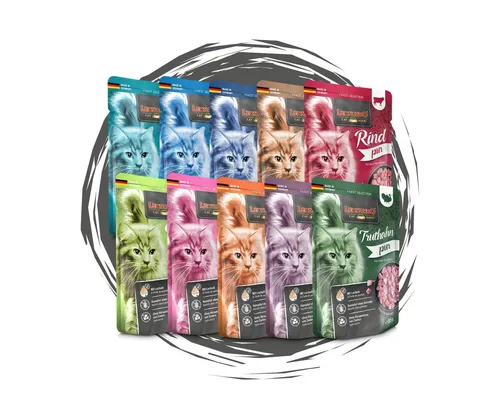 Leonardo Catfood Frischebeutel Bundle Mix 3 (24x85g) für Katzen - Leckeres Nassfutter für Katzen mit hohem Fleischanteil. Ideal für Abwechslung und Mehrkatzenhaushalte. Ohne künstliche Zusatzstoffe, schonend gegart und in praktischen Frischebeuteln.
