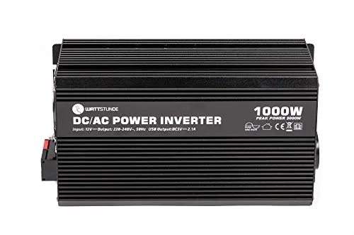 WATTSTUNDE 1000W / 2000W 12V Sinus Spannungswandler - Solar Wechselrichter, effizienter Betrieb für nachhaltige Energieversorgung und hohe Leistung für verschiedene Anwendungen.