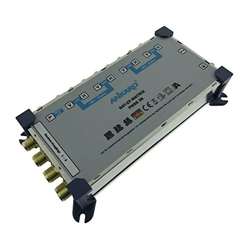 Ankaro PMSE 9/8 Multischalter mit vergoldeten Kontakten zwei Satellitenpositionen an bis zu 8 Teilnehmer