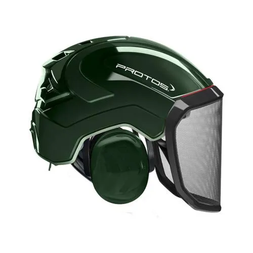 Protos Integral Forest (F39) - Olivfarbenes Visier - Arbeits- & Schutzkleidung mit Lüftungsschieber für erhöhten Tragekomfort und zwei Visiervarianten für optimale Sicht.