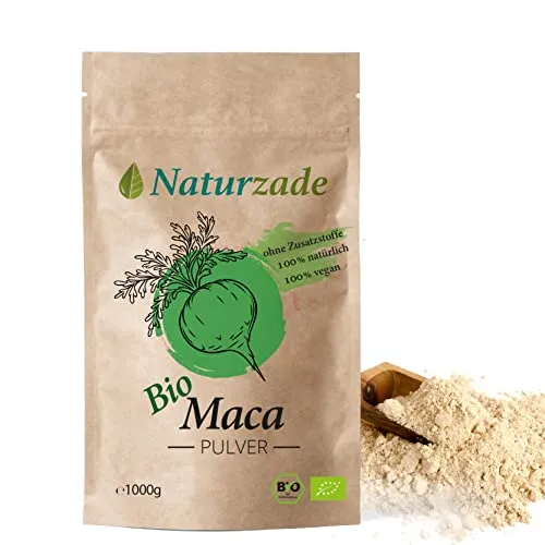 Maca Pulver Bio 1kg Naturzade Hochwertiges Rohkostqualität 100% naturrein aus Peru
