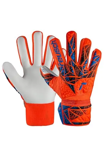 Reusch Attrakt Starter Solid Finger Support Junior Torwarthandschuhe Kinder Jugendliche Fußballhandschuhe Fingerprotektion für alle Wetterbedingungen und Spielfeldoberflächen