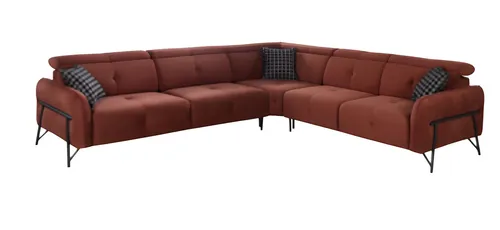 Design Ecksofa L-Form Orange – Hochwertiges Schlafsofa für Ihr Wohnzimmer - Elegantes Ecksofa in Orange, ideal für modernes Wohnen. Verstellbare Rückenlehne und Platz für bis zu 5 Personen. Perfekt für gemütliche Abende und stilvolle Einrichtung.
