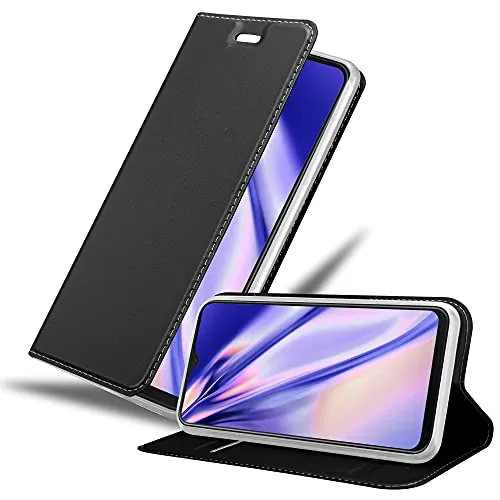 Cadorabo Hülle kompatibel mit Samsung Galaxy M21 / M30s aus Premium Kunst Leder Flip Klappbare Stoßfeste Magnetische [Standfunktion] [Kartenfächern] Cover Hülle für Galaxy M21 / M30s Tasche in Schwarz