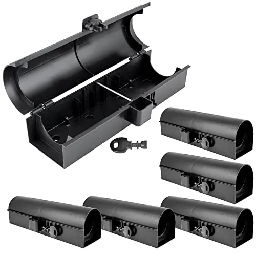 Petigi Lebendfalle 1-30x Köderbox für Mäuse und Ratten - Stabile Köderbox aus Kunststoff für sichere Bekämpfung von Nagetieren. Mit kindersicherem Verschluss und einfacher Handhabung, ideal für Innen- und Außenbereiche.