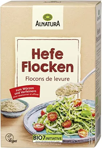 Alnatura Hefeflocken, 100g - Nährhefe in Bio-Qualität, vielseitiges Würzmittel für kalte und warme Speisen, ideal als veganer Parmesanersatz für Pasta, Risotto und Gemüsegerichte.
