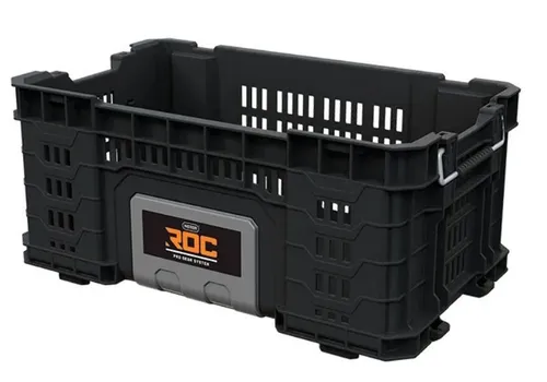 Keter ROC Pro Gear Aufbewahrungsbox - 22 Zoll, schwarz/grau - Werkstatteinrichtung mit robuster Konstruktion aus hochfestem Kunststoff, ideal für den täglichen Gebrauch. Praktisches Design mit offener Oberseite für sofortigen Zugriff auf Ihr Werkzeug.
