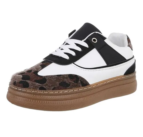 Ital-Design Damen Low-Top Freizeit Sneaker mit Keilabsatz in Schwarz - Modische Wedge Sneakers in Schwarz, ideal für den Alltag. Mit 4 cm Absatzhöhe und 2 cm Plateau bieten sie Komfort und Stil. Perfekt für legere Outfits!