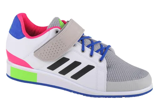 Adidas Power Perfect 3 Schuhe, GZ1476 - Hallenschuhe für Männer, ideal für Gewichtheben. Niedrig geschnitten mit zusätzlichem Klettverschluss für optimale Passform und Gummisohle für besten Halt.
