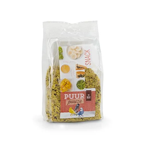 PUUR Pauze Streusel Obst- und Kräuter-200 g - Vogel-Leckerli – Honig/Mango/Banana/Papaya/Petersilie