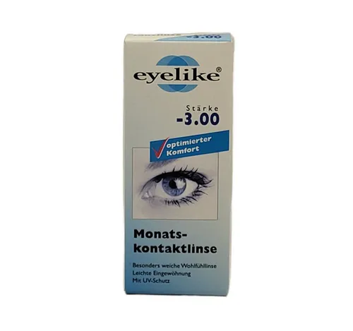 Monatslinsen Eyelike Monatskontaktlinse Stärke -3,0 1er Pack