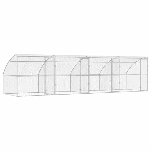 vidaXL Hundekäfig 4 pcs Silber 8 x 2 x 2 m Verzinkter Stahl