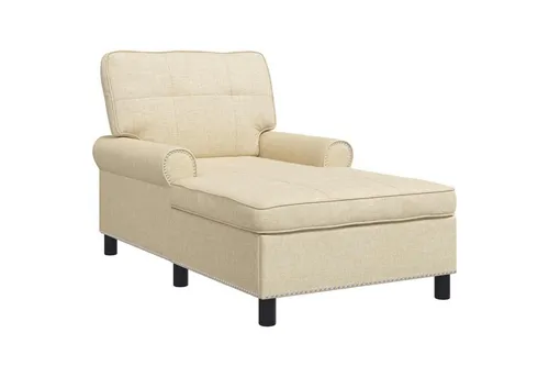 vidaXL Lounge-Liege Creme mit Kissen - Modernes Design 91 x 157 x 91 cm - Stylische Chaiselongue für Ihr Zuhause: Hochwertiger Stoff, atmungsaktiv und pflegeleicht. Ideal zum Entspannen mit unterstützenden Armlehnen und Rückenlehne – perfekt für jedes Wohnzimmer oder Schlafzimmer.