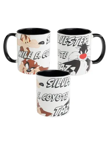 United Labels® Tasse Looney Tunes Tasse Coyote, Silvester, Taz Kaffeetasse 320 ml, Keramik