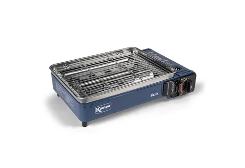 Kampa Sizzle Tragbarer Gas-Camping-Kartuschen-Grill, Blau - Camping-Grill mit kompaktem Design, ideal für unterwegs und einfach zu transportieren für unvergessliche Grillabende in der Natur.