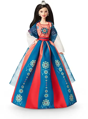 BARBIE Lunar New Year Puppe - Festliche Hanfu-Robe mit Echtheitszertifikat - Sammelbare Barbie-Puppe im traditionellen Hanfu-Stil, inspiriert von Dunhuang-Höhlenmalereien, inklusive Puppenständer und festlicher Verpackung – ideal zum Verschenken!