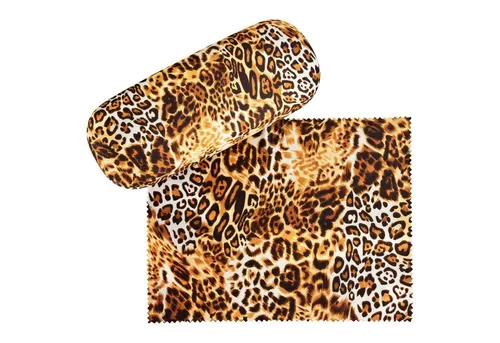 von Lilienfeld Brillenetui Leopard Animalprint Raubkatze Brillenbox Brillenputztuch, stabiles mit Mikrofaser bezogenes Hardcase