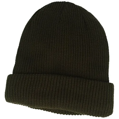 Breiter Strickmütze Beanie weiches Thinsulate™ Fleece-Futter 7 cm Umschlag Taupe One Size