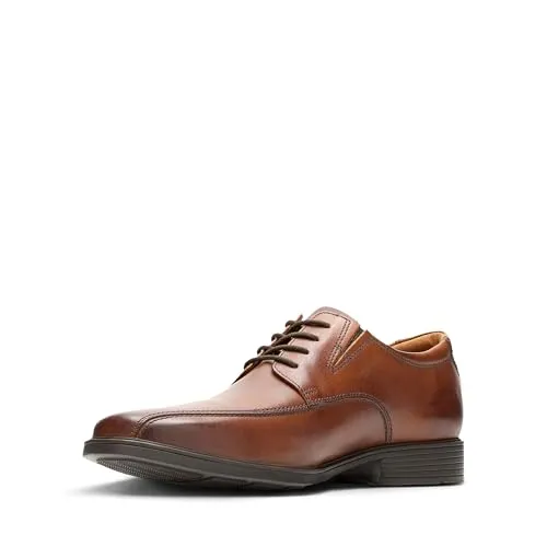 Clarks Herren Tilden Walk Oxford-Schuh, Dark Tan Lea, 41 EU - Herren-Schnürhalbschuhe aus Glattleder, komfortabel und leicht, ideal für den täglichen Gebrauch.