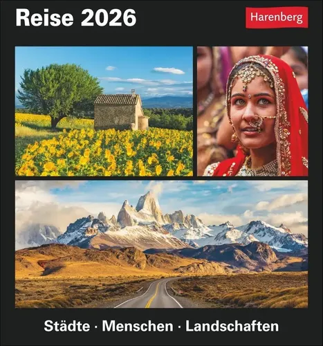 Reise Tagesabreißkalender 2026 - Kulturkalender - Freizeit, Haus & Garten - Entdecken Sie jeden Tag faszinierende Bilder fremder Kulturen und Orte aus aller Welt mit diesem inspirierenden Tischkalender.