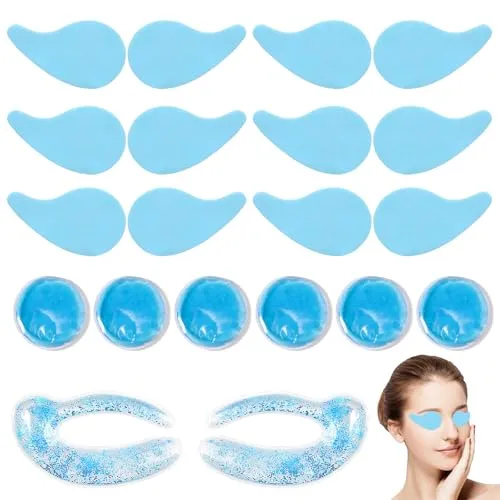 Produktbild Stück Kühlpads Augen, Augenkühlpad, Wiederverwendbare Augenpads, Warm- und Kalt-Doppelverwendung, Lindert Augenermüdung, Bekämpfen Sie Augenringe und Schwellungen 20