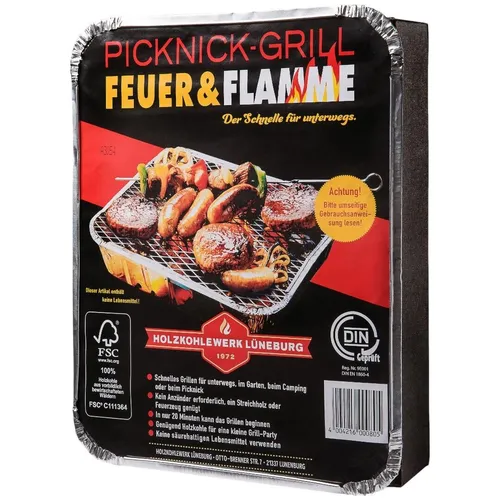 Feuer & Flamme Picknick & Einweggrill | Grillen & Feiern