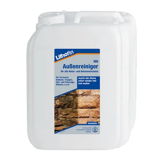 Lithofin MN Außenreiniger 5 L - Effektive Reinigung für Naturstein - Flüssigreiniger für Naturstein und Betonwerkstein, reinigt bis zu 15 m²/L, ideal für Terrassen und Gehwege, hergestellt in Deutschland.