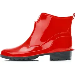 Ladeheid Damen Kurze Gummistiefel LA-930 (Rot, 40) - Wasserdichte Damen Gummistiefel für jeden Anlass - Komfortabel und rutschfest, ideal für regnerische Tage und Outdoor-Aktivitäten.