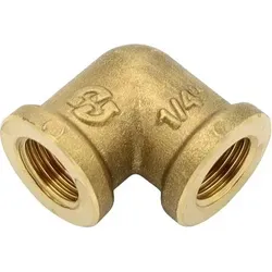 Messing Winkel 1/4' Dn8 Rohrwinkel Bogen Rohrbogen Biegung