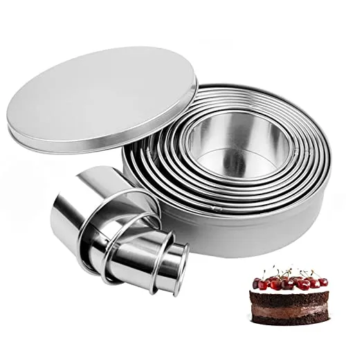 Runde Ausstechformen, 12 Stück Ausstechformen Ringe Gebäckausstecher Ausstecher Rund Edelstahl Circle Cookie Cutter für Plätzchen, Gebäck, DIY Kuchen