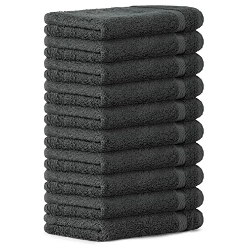 Luckytowel 10er Set Gästehandtücher 30x50 cm - Frottiertuch Set aus 100% Baumwolle, extrem saugstark mit 600g/m², ideal für Badezimmer, Fitnessstudio und mehr. Genießen Sie Qualität nach Öko-Tex Standard!