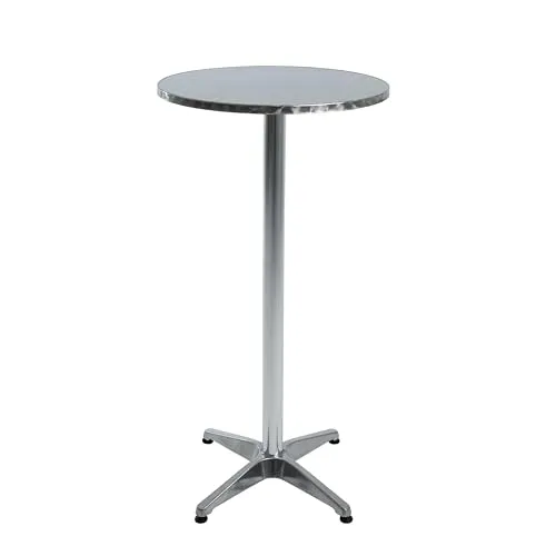 ESTEXO Stehtisch mit klappbarer Tischplatte - Höhenverstellbarer Aluminium Bartisch, ideal für Partys und Events. Witterungsbeständig und platzsparend dank klappbarer Tischplatte.