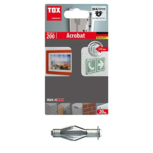 TOX Metall-Hohlraumdübel Acrobat, M4x32 mm, 4 Stück, 035701021