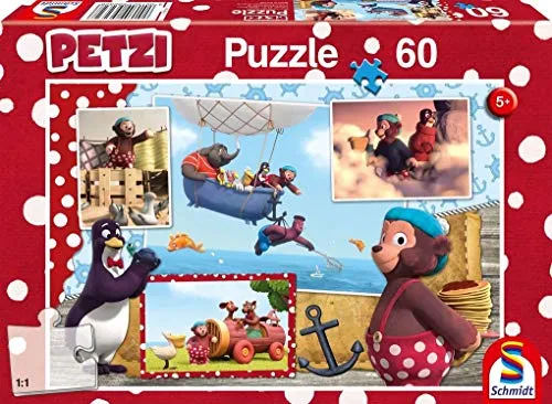 Schmidt Spiele Puzzle 56232 Petzi, Nur Fliegen ist schöner, 60 Teile Kinderpuzzle, bunt